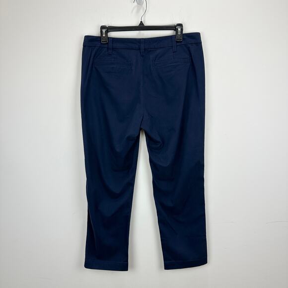 J.Crew Petite High Rise Girlfriend Chino Pant Navy Classic Preppy US 10 P NWT - Picture 9 of 13